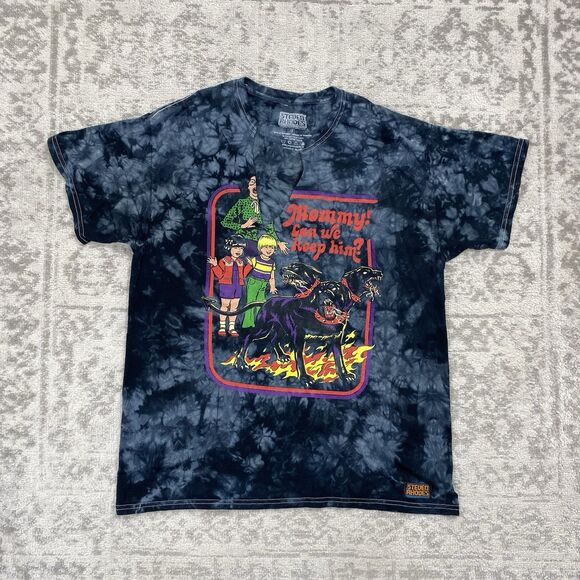 Steven Rhodes T Shirt Mommy Can We Keep Him Cerberus Shirt Tie Dye Size Large - Picture 1 of 6